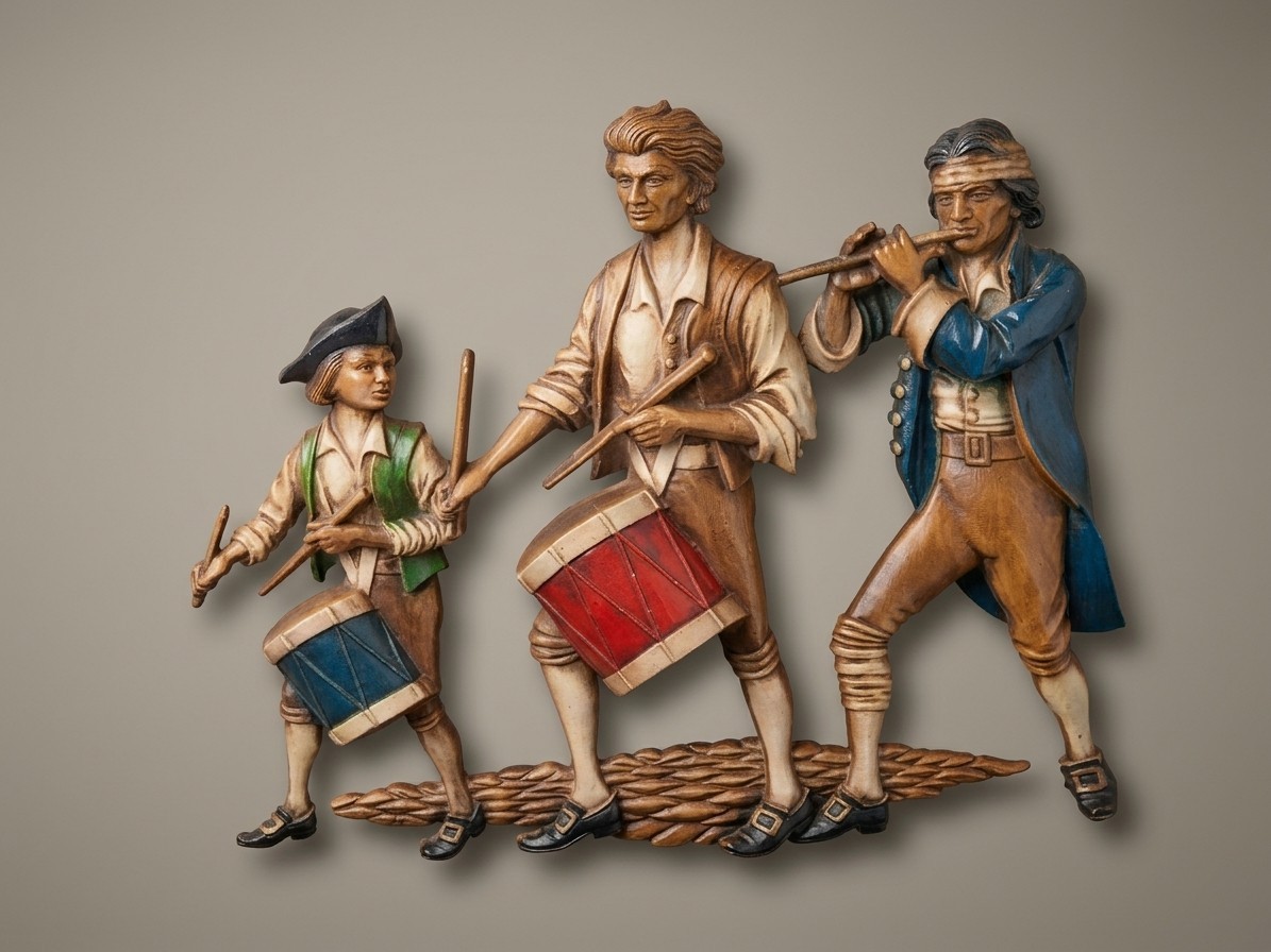 Sexton USA Vintage Spirit of ’76 Cast Metal Wall Plaque – Fife & Drum Revolution