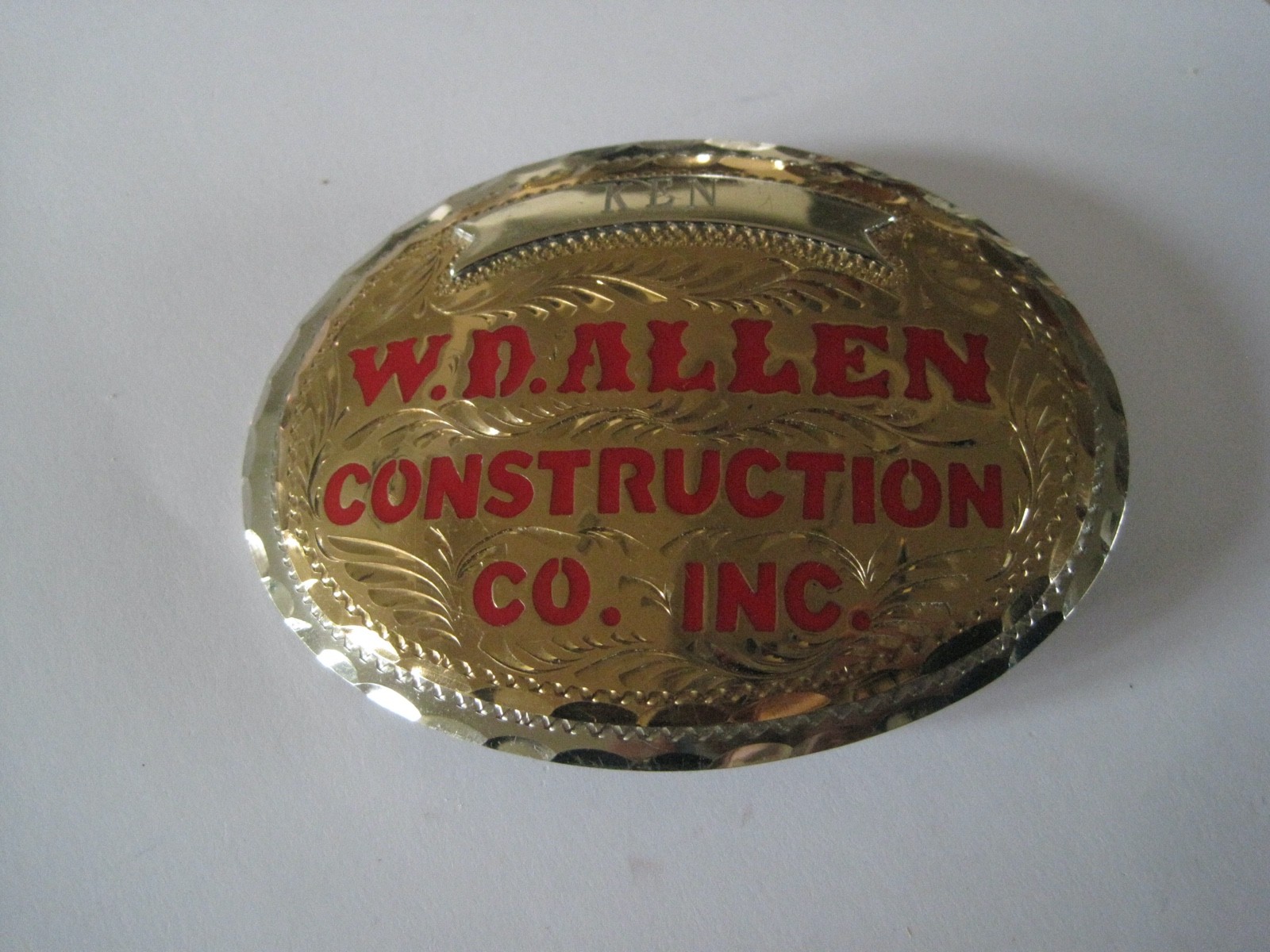 W.D. Allen Construction Co. Inc. Colorado Springs Belt Buckle