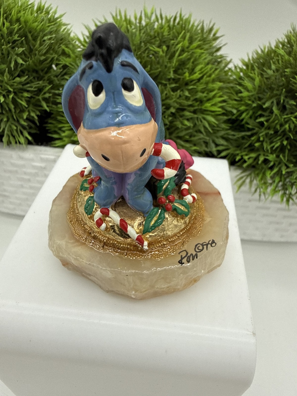 Ron Lee Disney Eeyore Christmas Candy Cane Sculpture 1998 Signed LE 420/1500