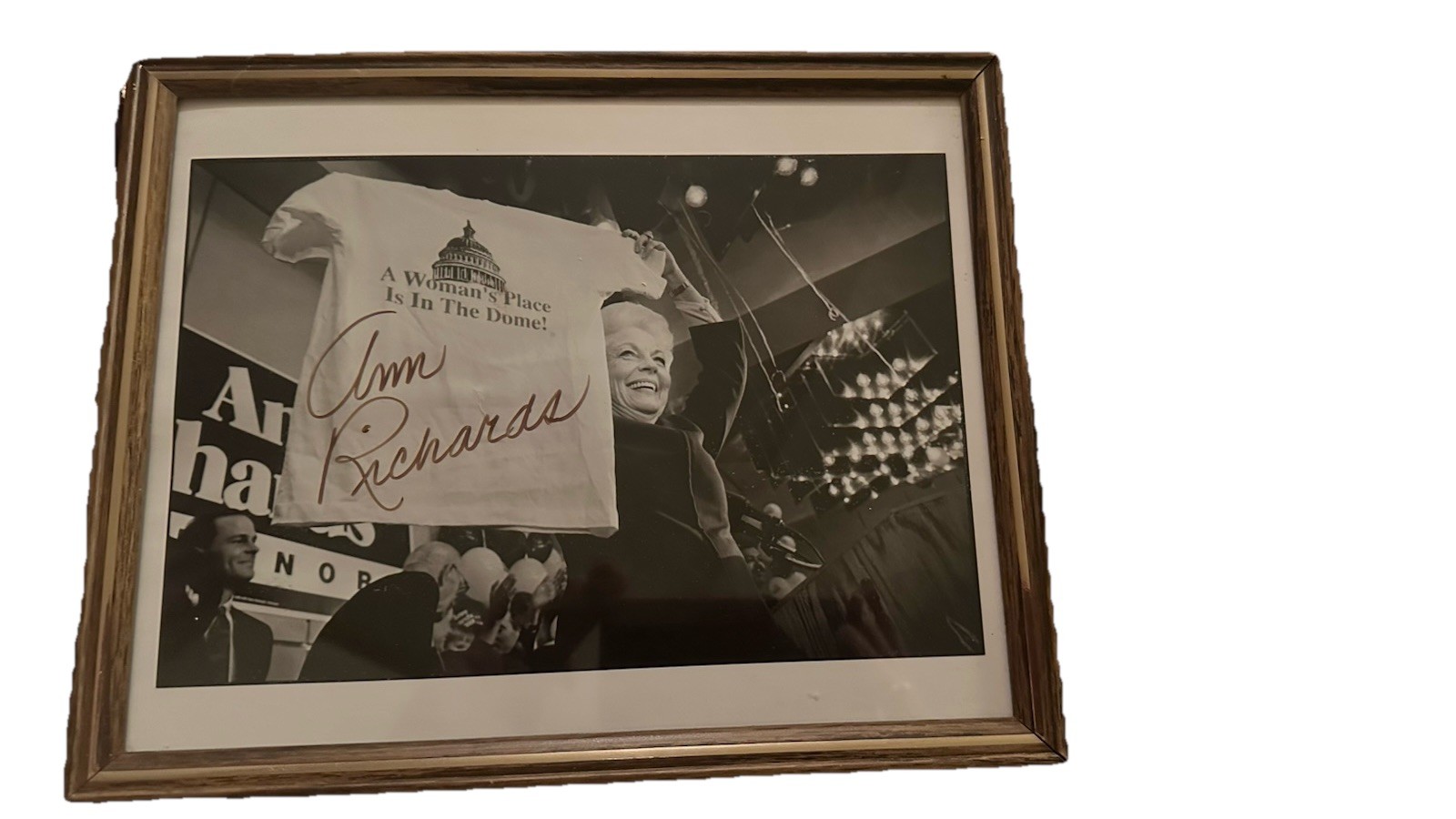 Signed Ann Richards Photo 1990 “A Woman’s Place Is In The Dome”