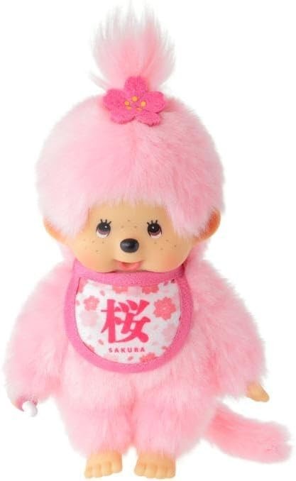 Kawaii Pink Sakura MONCHHICHI GIRL Japanese Monkey Doll S size 7.75\
