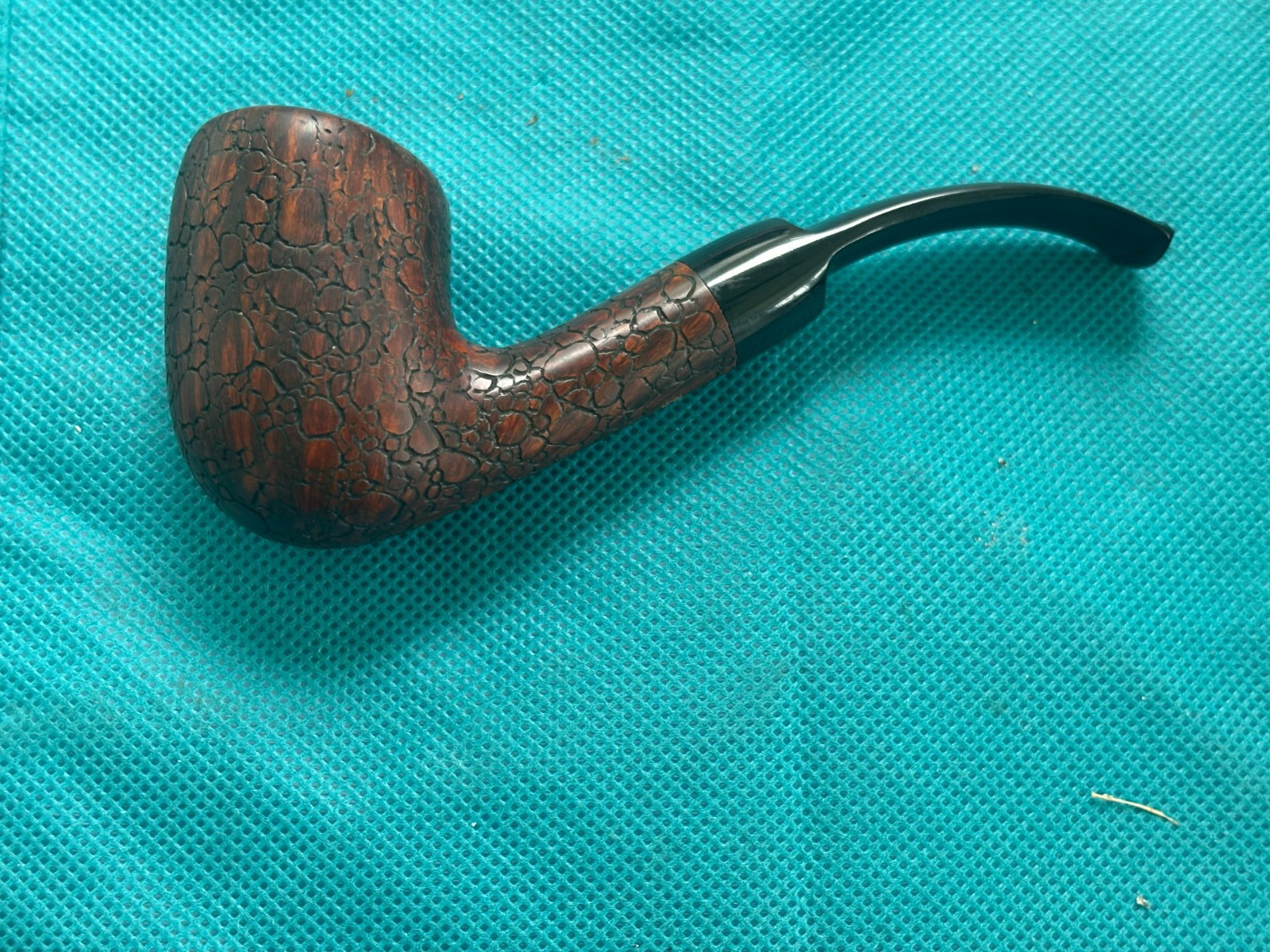 L.J. Georges Corsican  Canted Bent Billiard Briar Hand Tooled  Pipe