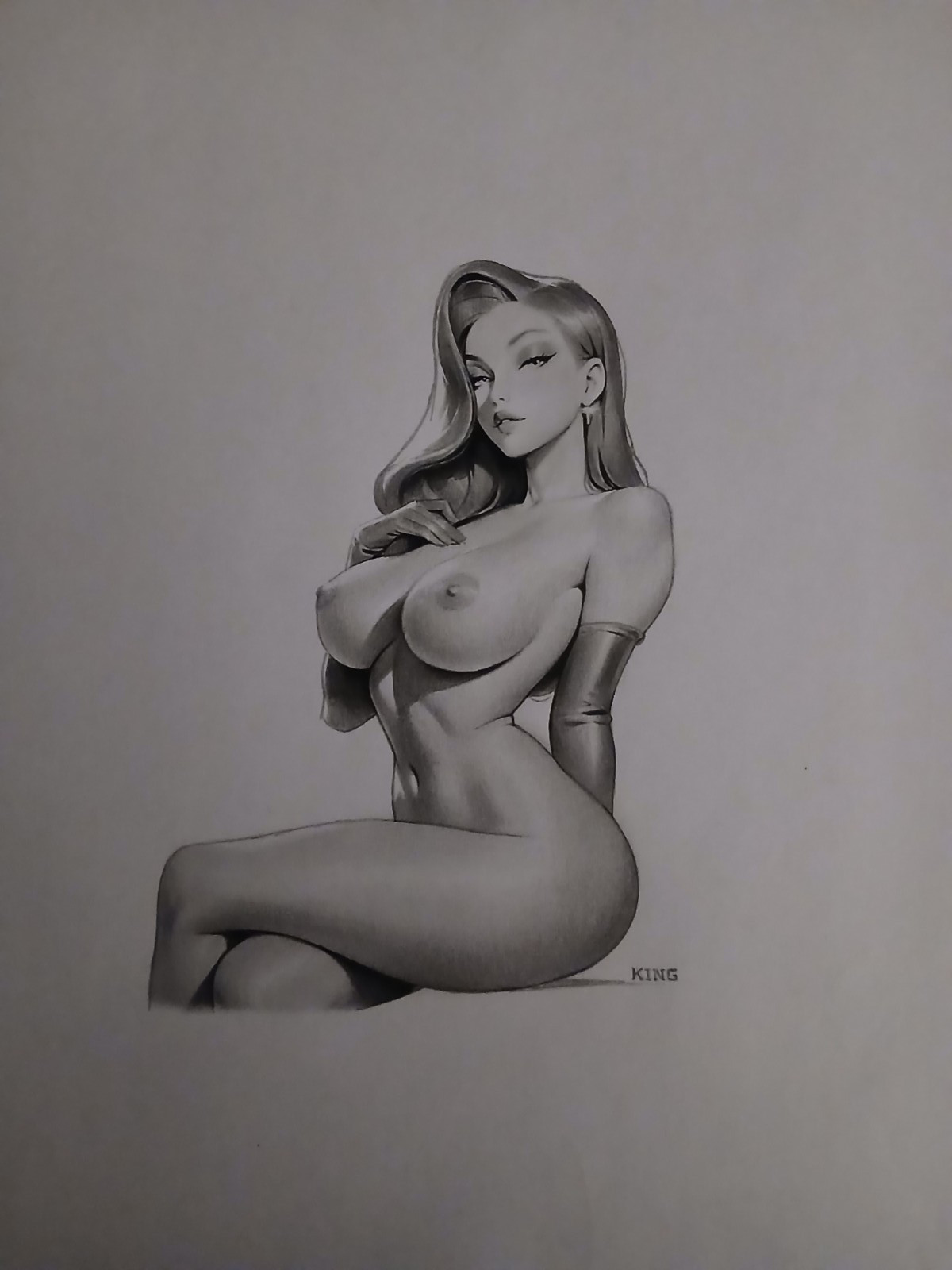 ORIGINAL JESSICA RABBIT ART DRAWING HUGE 18\