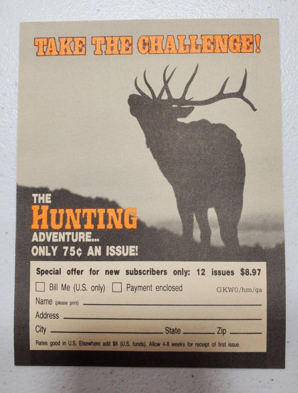 Vintage Petersen's Hunting Subscription Postcard