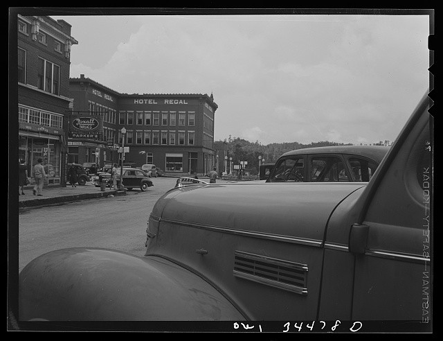 Photo:Hotel Regal Street Scene 1930s Cars Downtown Main Street