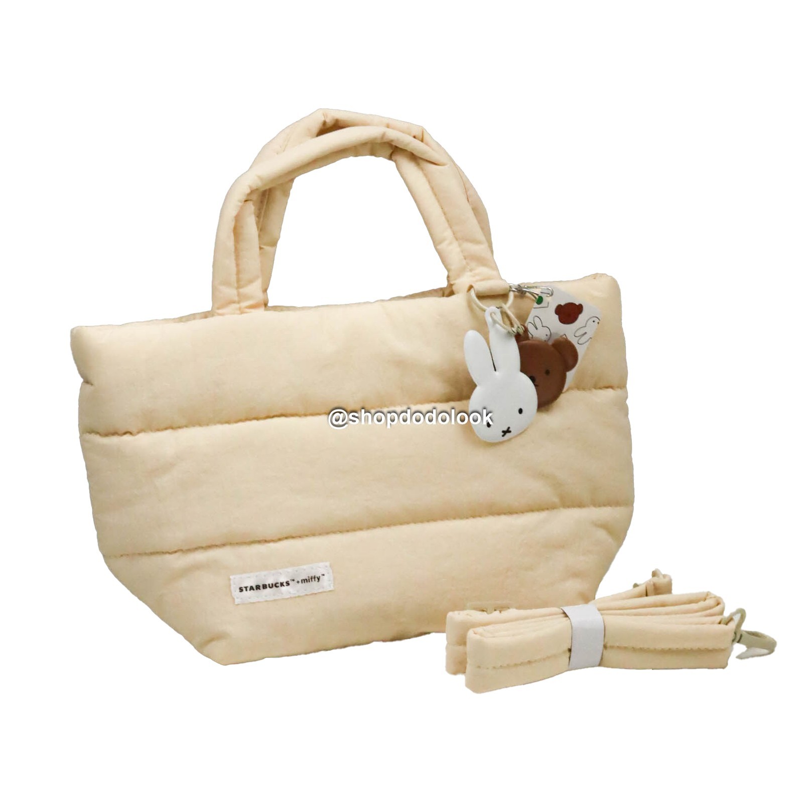 Starbucks Singapore x Miffy 2024 Puffer Tote Bag Crossbody Boris Charm Cute Gift