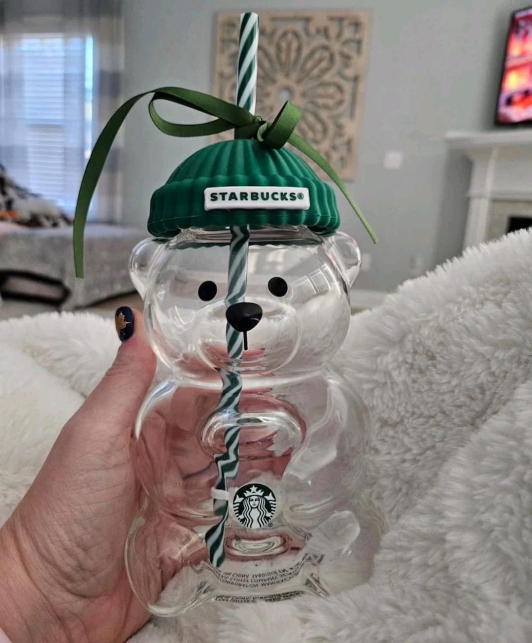 Original Starbucks Bearista Limited Edition Bear Glass Cold Cup