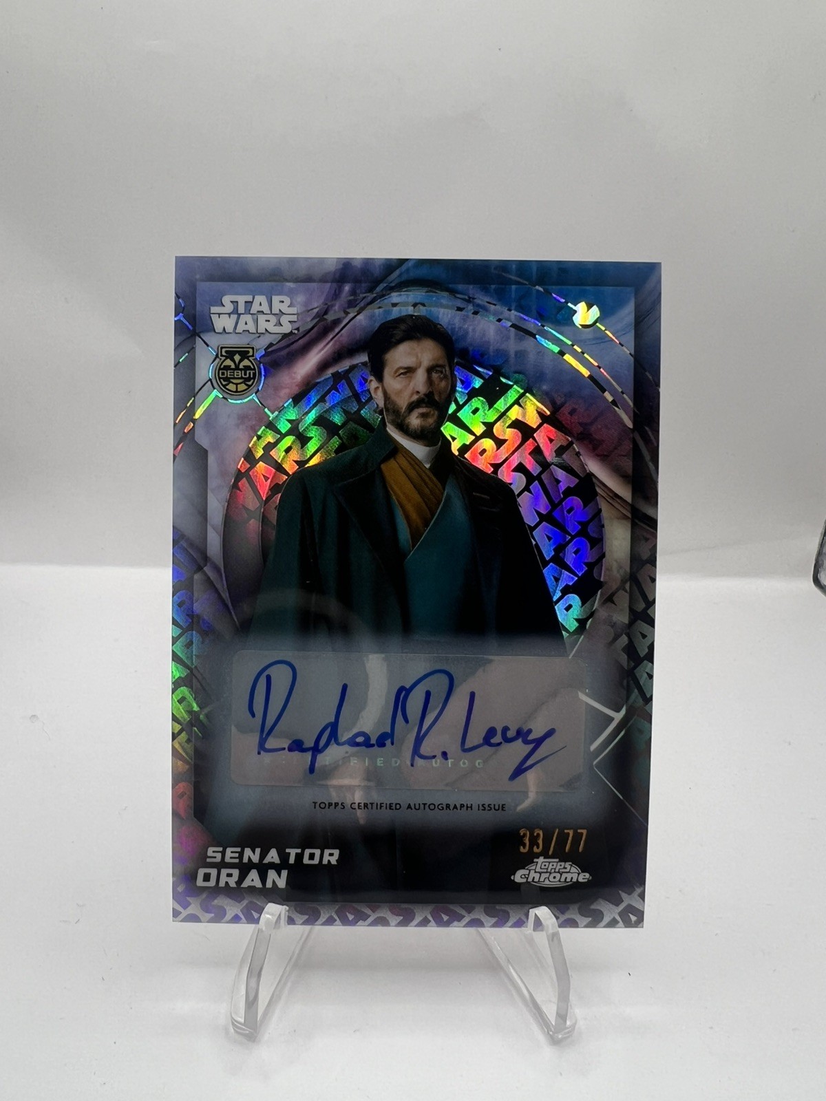 Topps 2026 Chrome Star Wars Senator Oran #41 Raphael Roger Levy Auto #/77