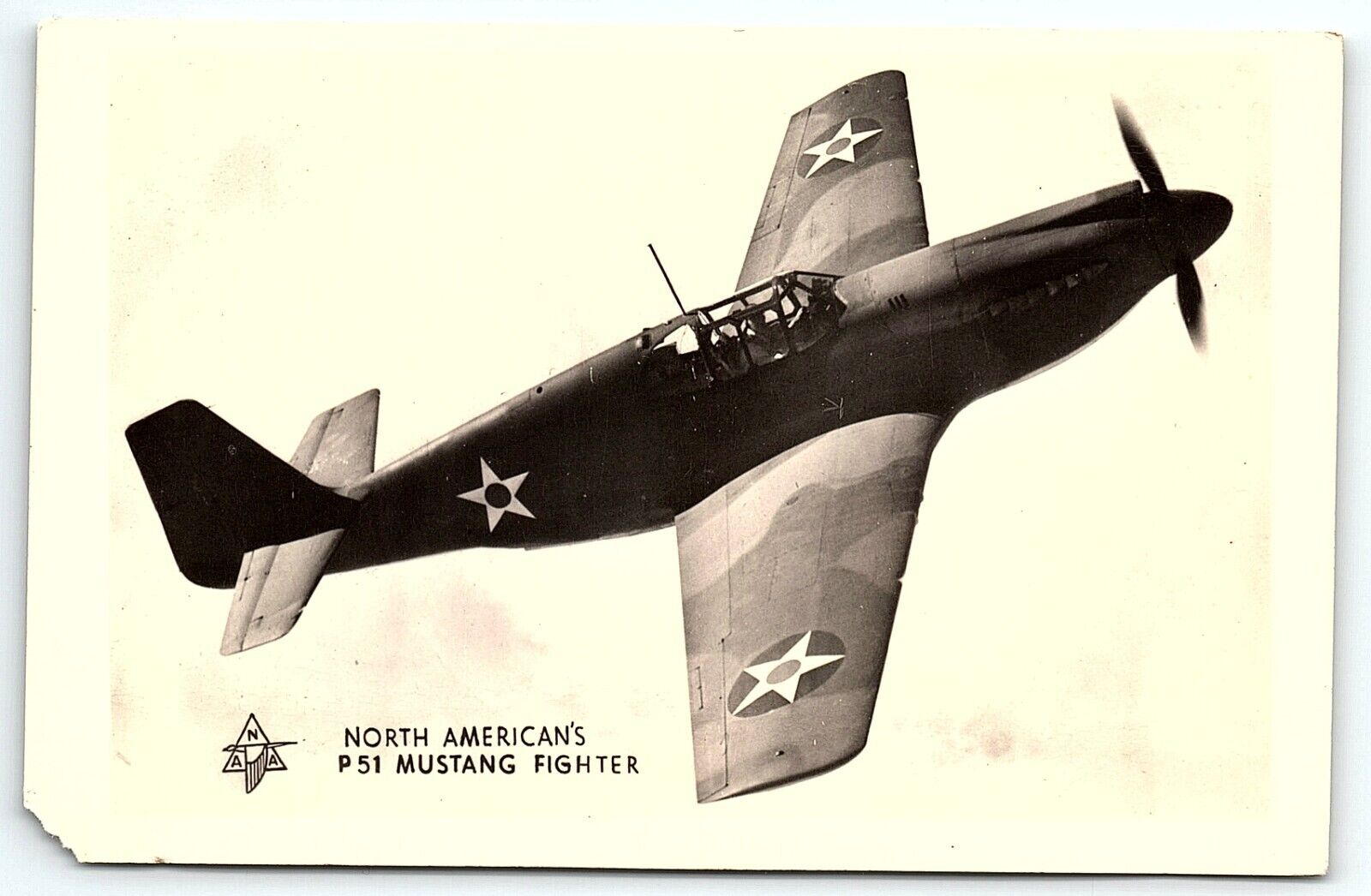 1940s WW2 US ARMY NORTH AMERICAN\'S P51 MUSTANG FIGHTER RPPC POSTCARD P2808G