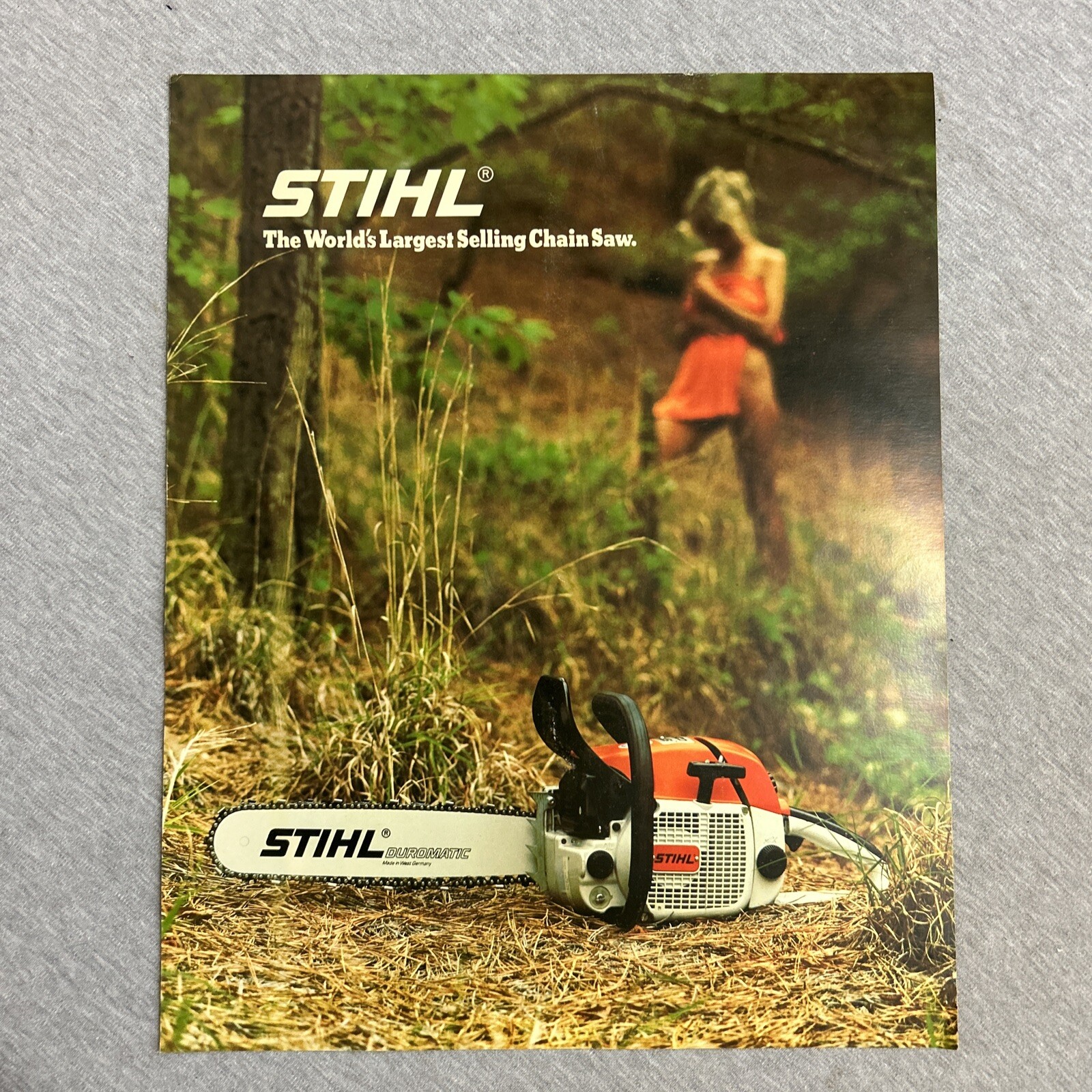Vintage 1970s STIHL Chainsaw Poster Worlds Largest Selling Chainsaw 16