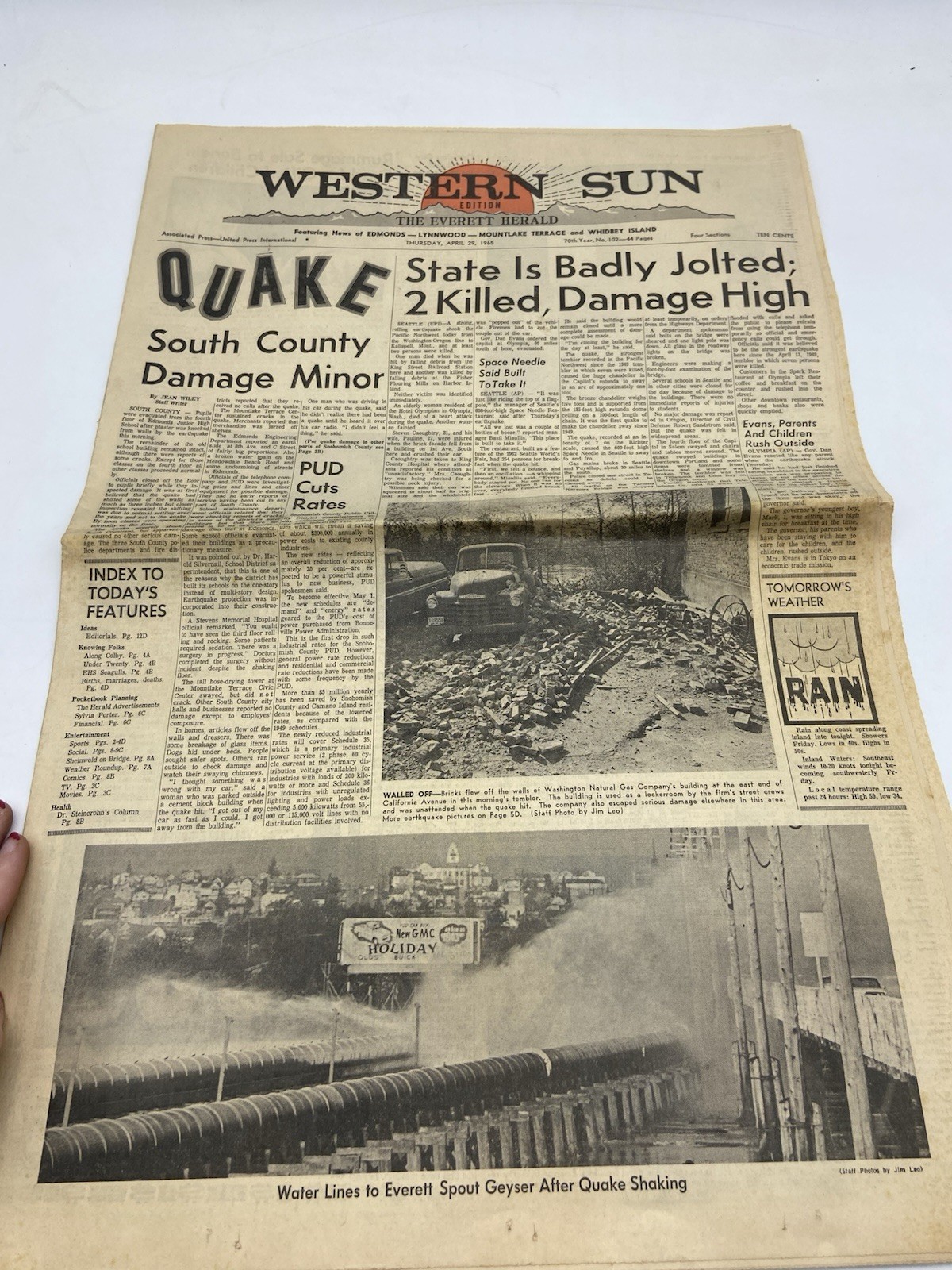 western sun everett herald april 1965 earthquake