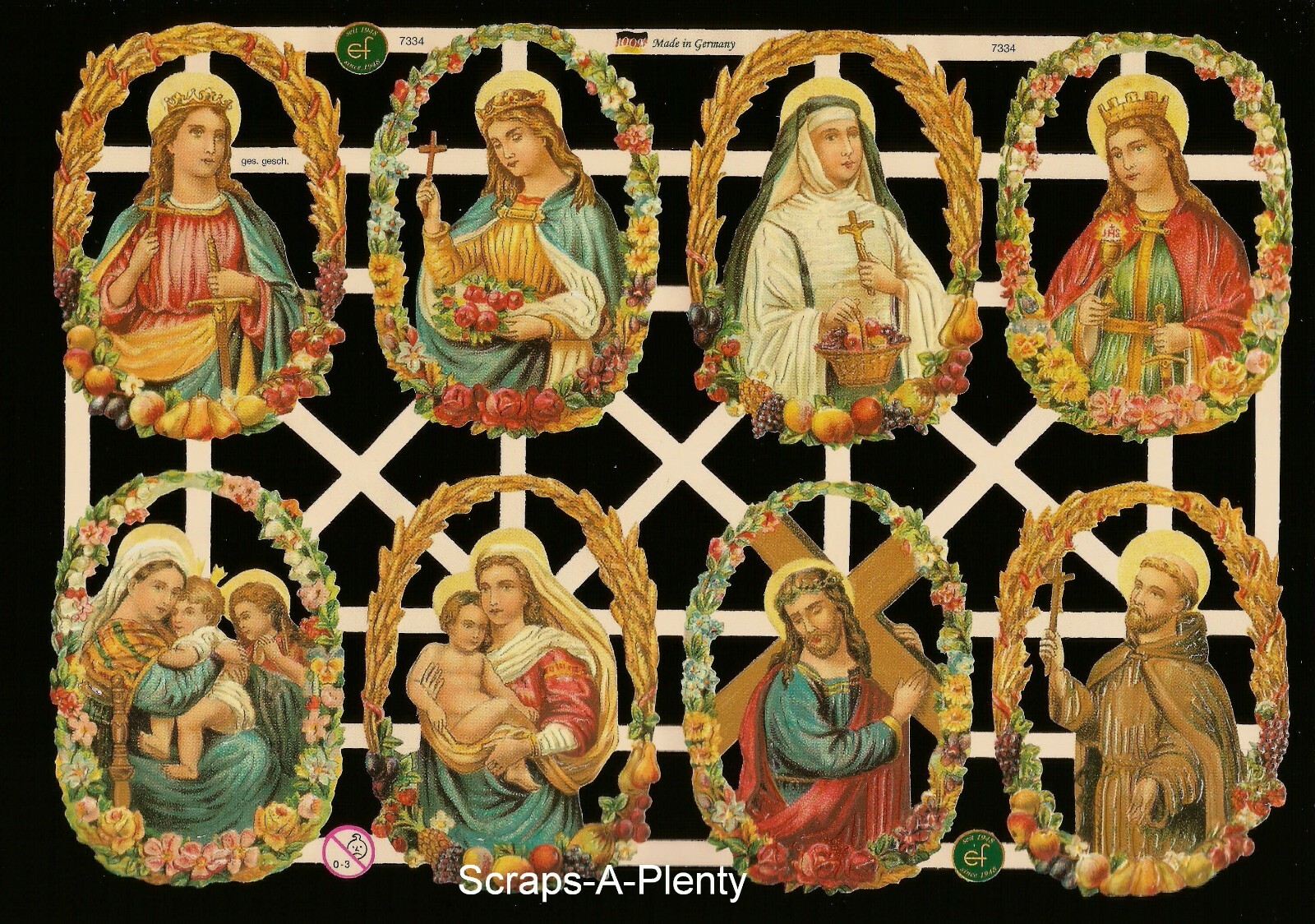 German Embossed Scrap Die Cut Relief - Christmas Easter Jesus Religious EF7334