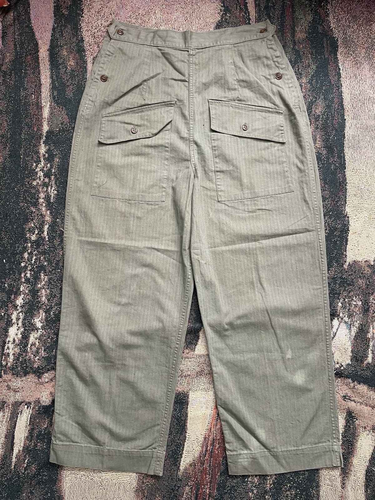 VINTAGE 1940S WW2 WAAC WOMENS ARMY CORPS US ARMY HBT PANTS TROUSERS Size 30x25