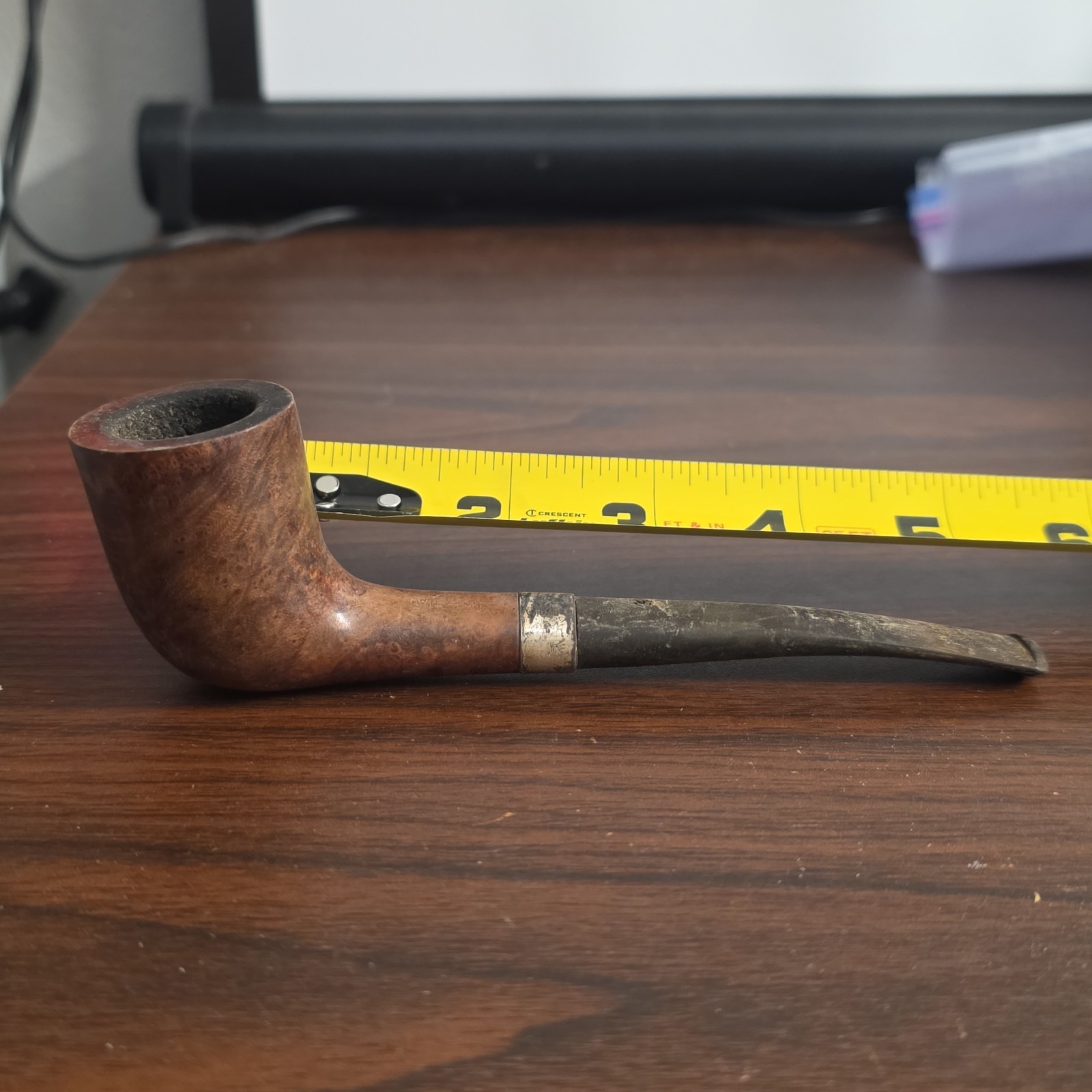 Early BBB Own Make Sterling Silver Billiard Estate Pipe Made In England 3