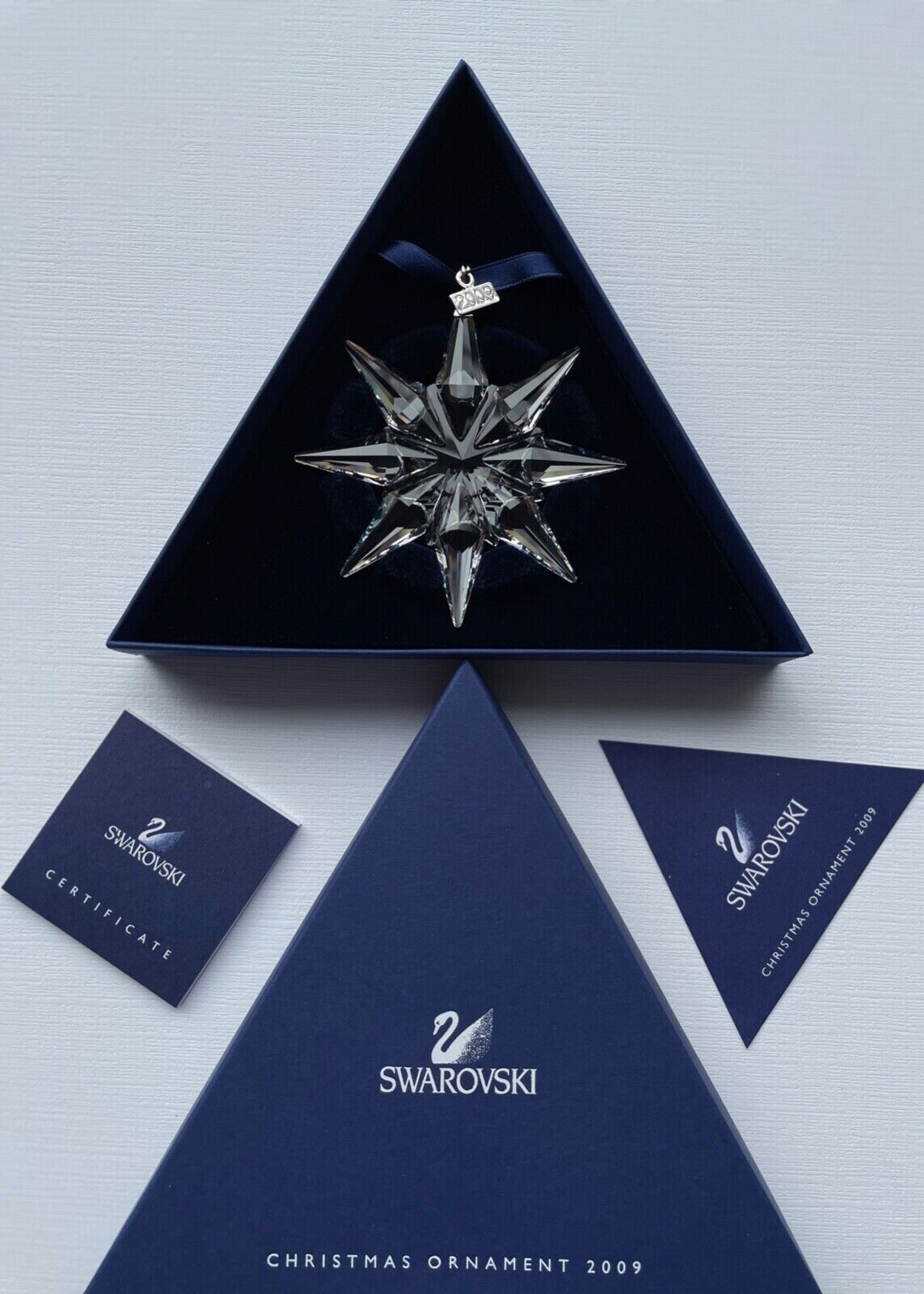 Swarovski Crystal ANNUAL CHRISTMAS TREE ORNAMENT 2009- STAR-NEW- NIB
