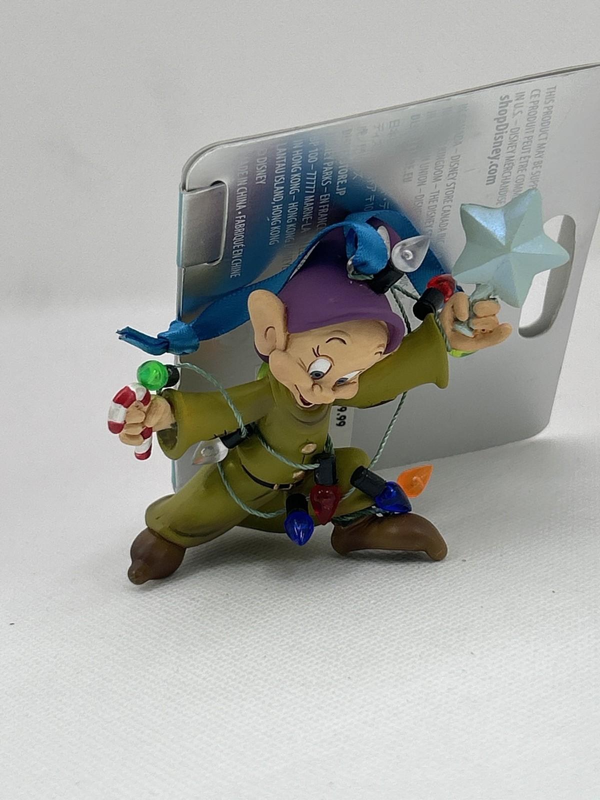 Disney Sketchbook Dopey Christmas Lights Ornament Snow White Seven Dwarfs