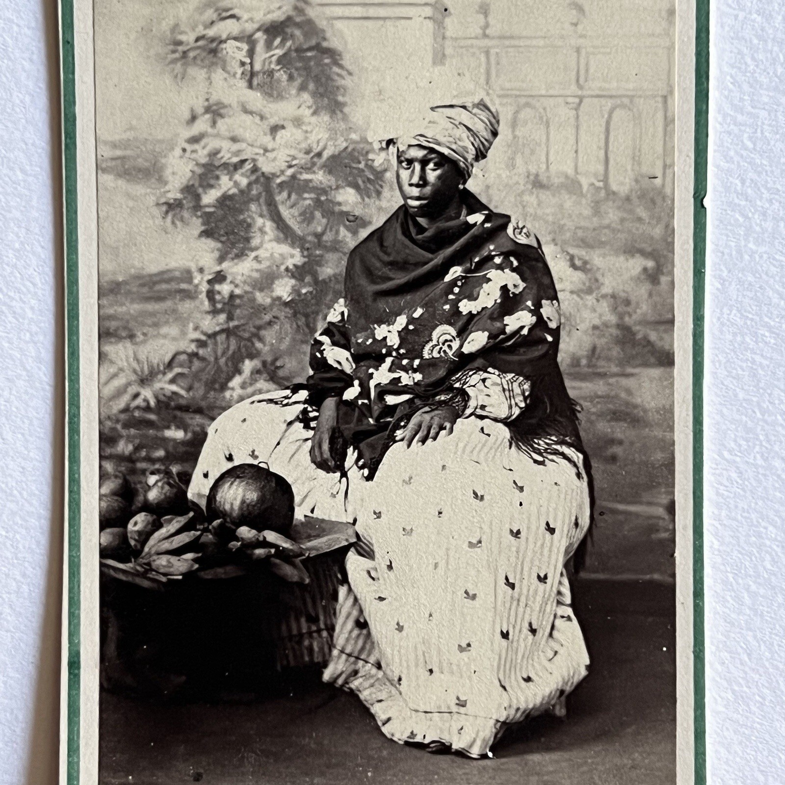 Antique CDV Photograph Black African Woman Slavery Rio De Janeiro Brazil