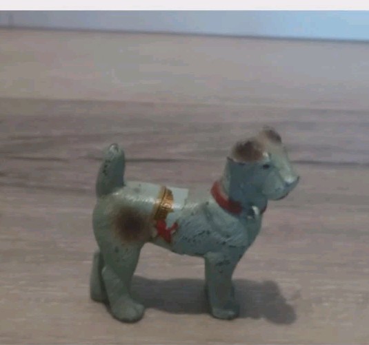 Antique cast metal Schnauzer paper weight possibly Hubley