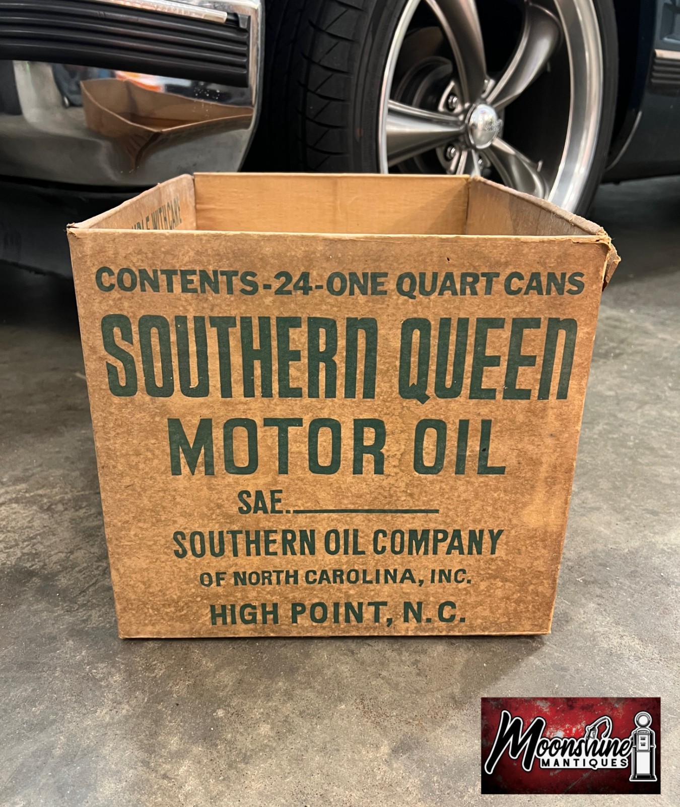 RARE - Vtg. 1960\'s SOUTHERN QUEEN Motor Oil Can Case Box - Gas & Oil