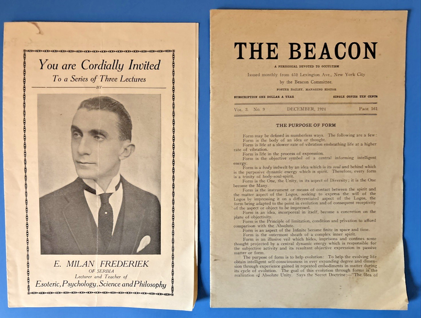 Occultism & Esoteric Psychology Philosophy Science 2 RARE Pamphlets c1924