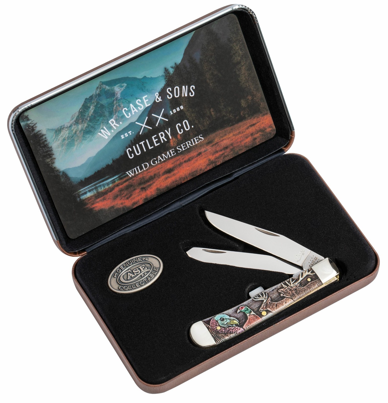 CASE XX KNIVES USA WILD GAME NATURAL BONE TRAPPER KNIFE DEER TURKEY HUNTER 60585