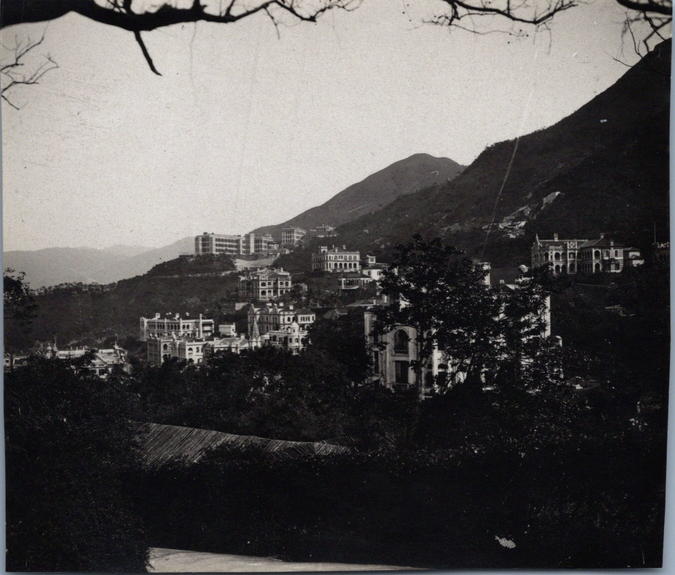 Hong Kong, view from the top of Peck, vintage print, ca.1900 vintage print