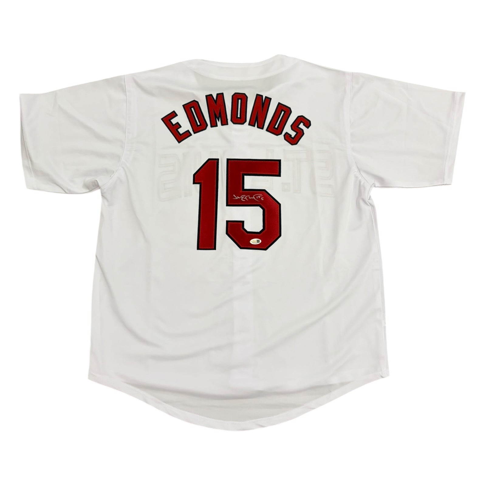 Jim Edmonds Autographed St. Louis (White #15) Custom Stitched Jersey - JSA