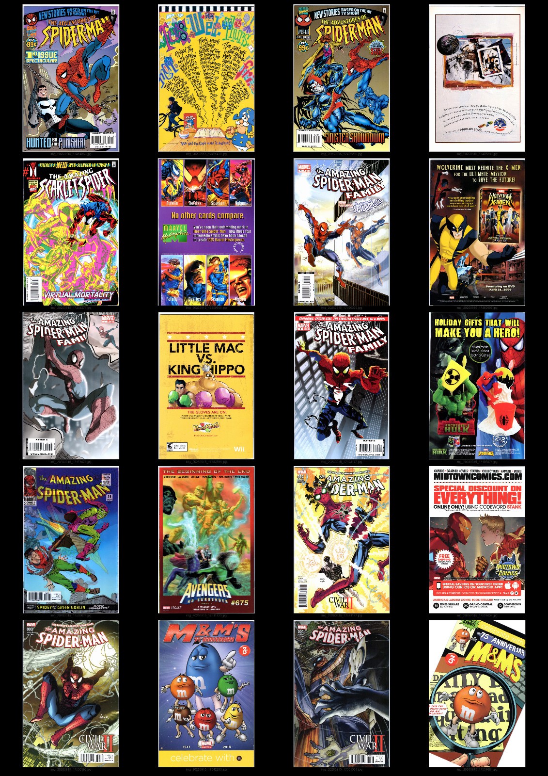 Spider-Man Lot #12  Spider-Man Adventures, America #8 Lenticular, Scarlet Spider