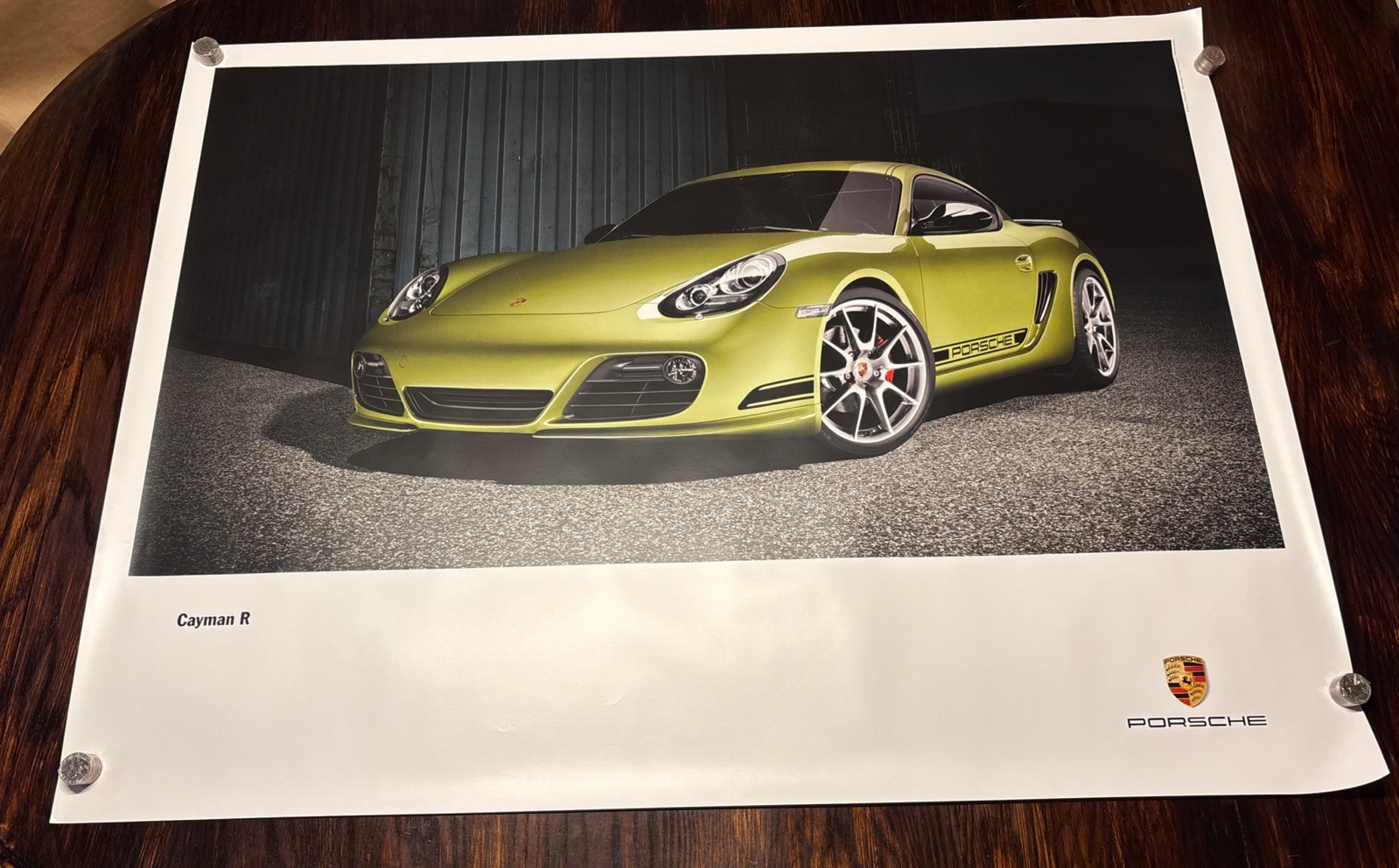 2011 Porsche Cayman R Dealer Showroom Poster Print Advertising Ad Green 30\