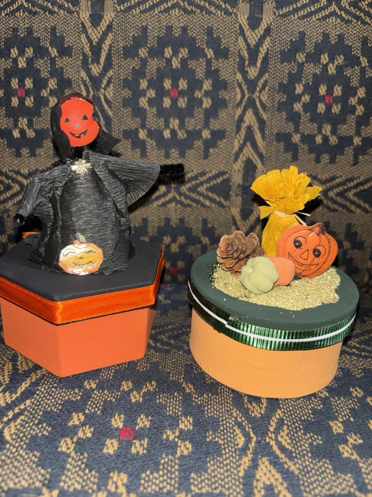 Pair Of Old Stock Pumpkin Goblin Halloween Candy Box Japan