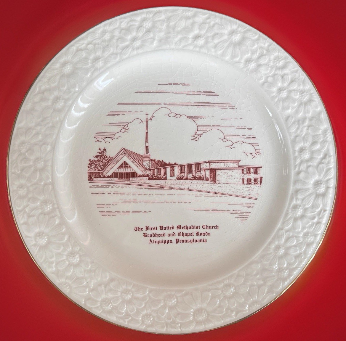 The First Methodist Church Aliquippa PA Collectable Plate Vintage Broadhead Road
