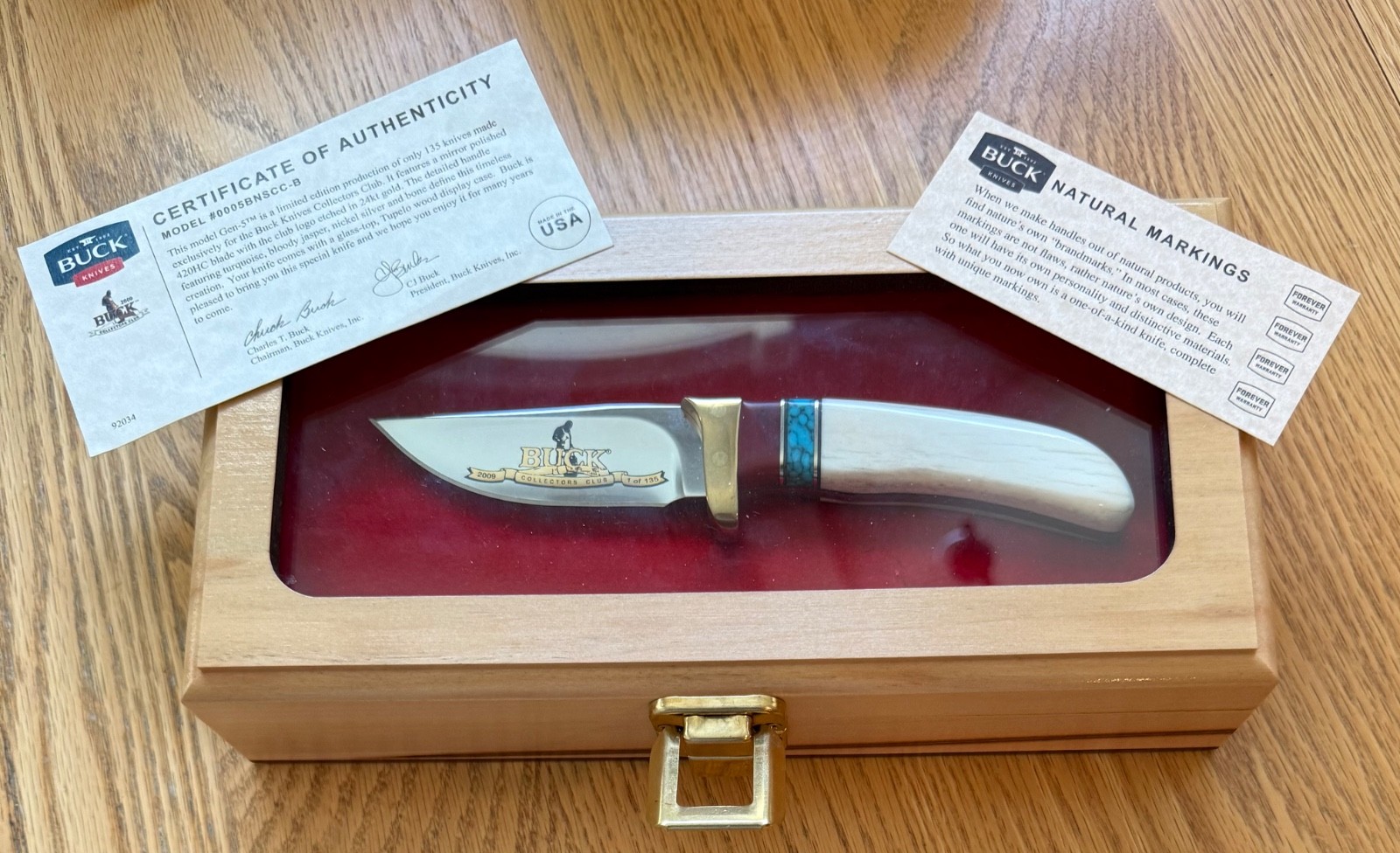 RARE BUCK CLUB GEN 5  KNIFE NEVER USED IN BOX ONLY 135 MADE   SMRT2
