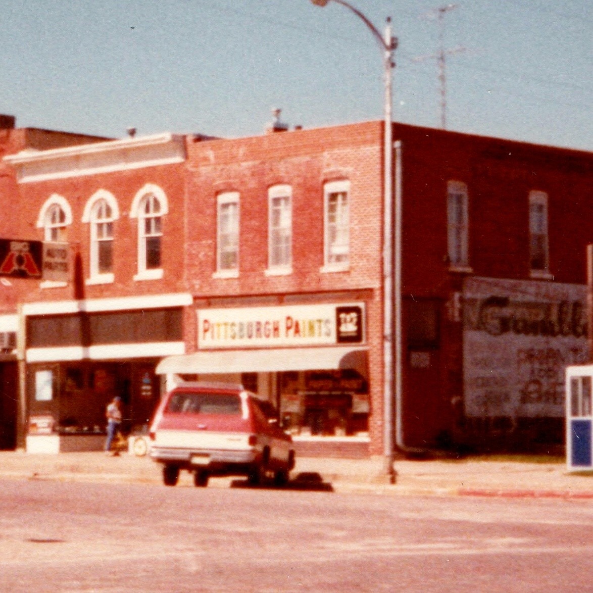1984 Tecumseh, NE Town Square Storefront Snapshot Photo Ghost Signs Brick Street
