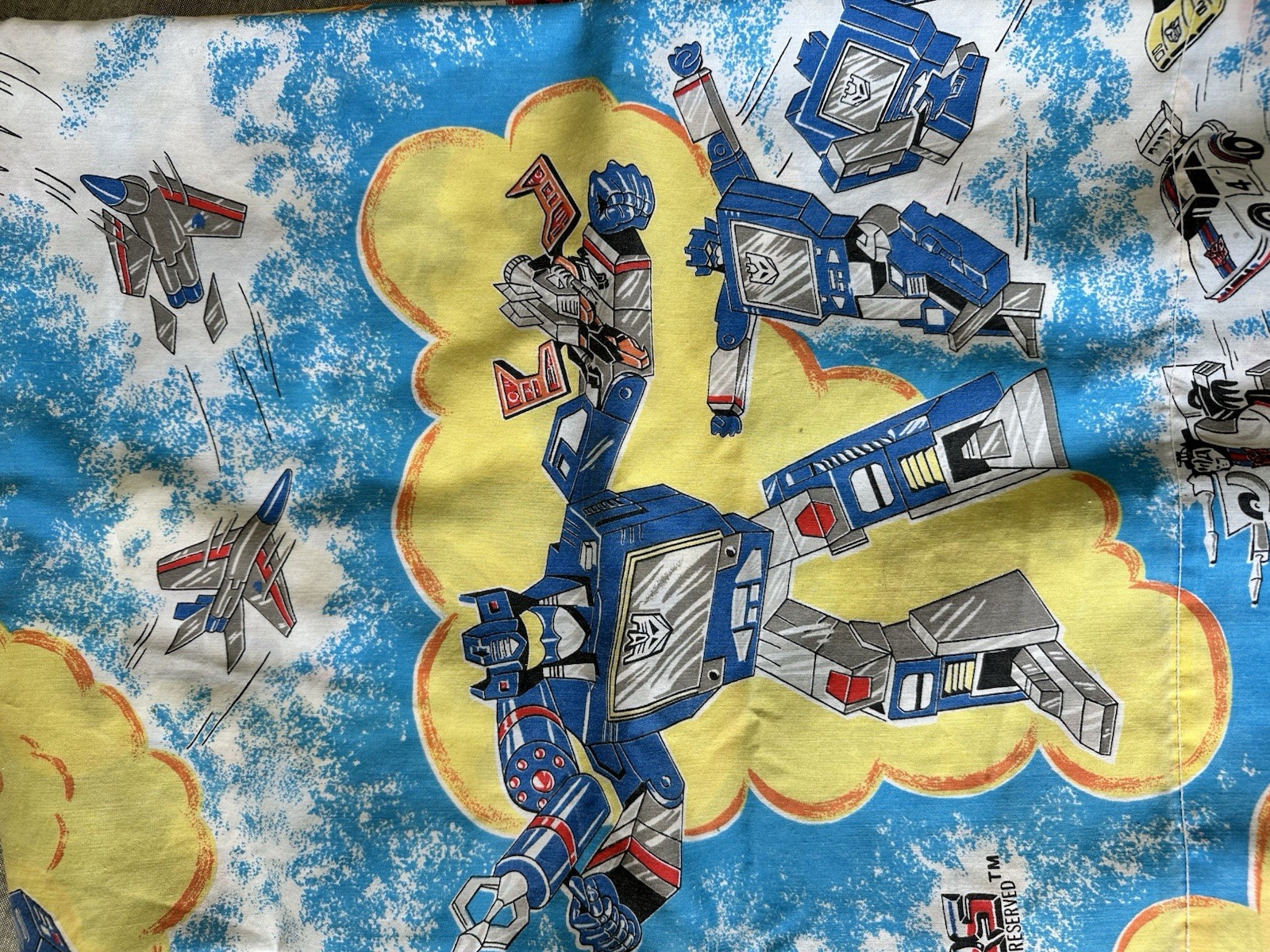 Vibrant Vintage 1984 Hasbro Transformers  Bed Sheet Flat 1 SHEET ONLY