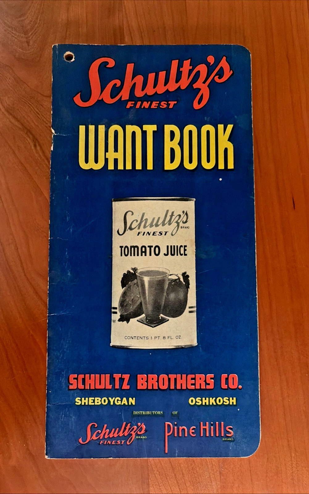 FREE SHIP Schultz\'s Finest Want Book Sheboygan Oshkosh Wisconsin Notebook