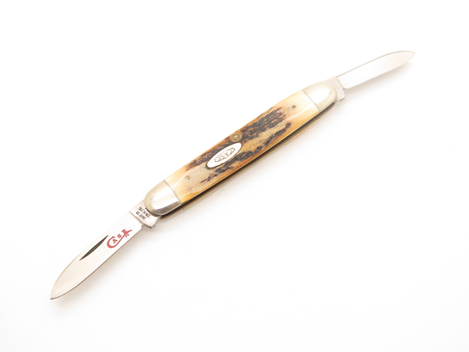 Vintage 1978 Case XX 5279 Jack Red Letter Stag Handle Folding Pocket Pen Knife