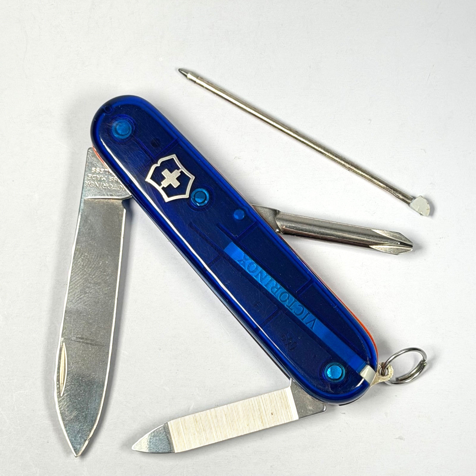 Victorinox 91mm Executive Style Single Layer Custom Blue Plus Orange Liners