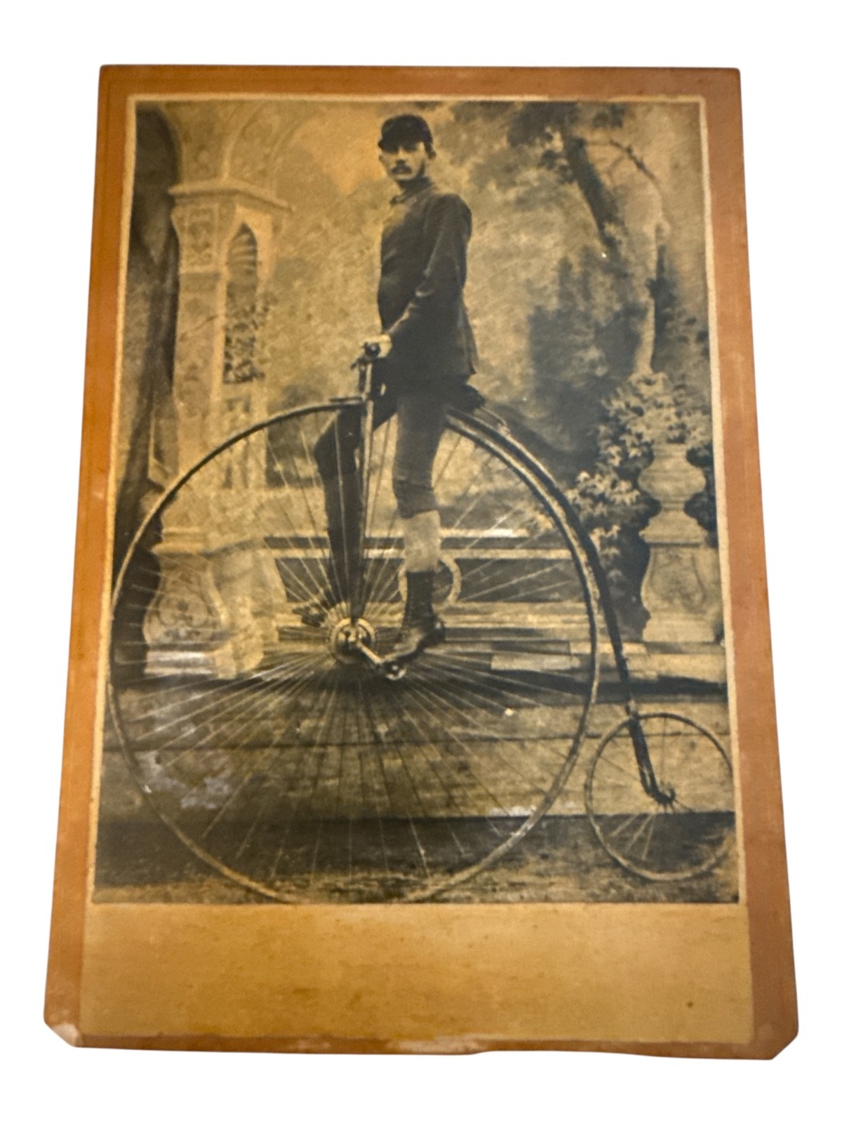 Penny-Farthing High Wheeler Cabinet Card 1880s Photo By Huebinger Brothers Iowa