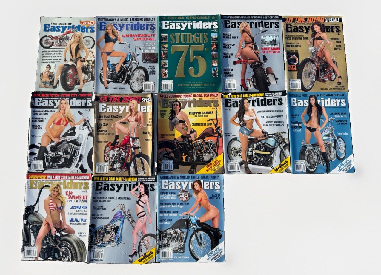 Lot of 13 Easyriders Motorcycle Magazines 2014-2016 Sturgis Harley Chopper
