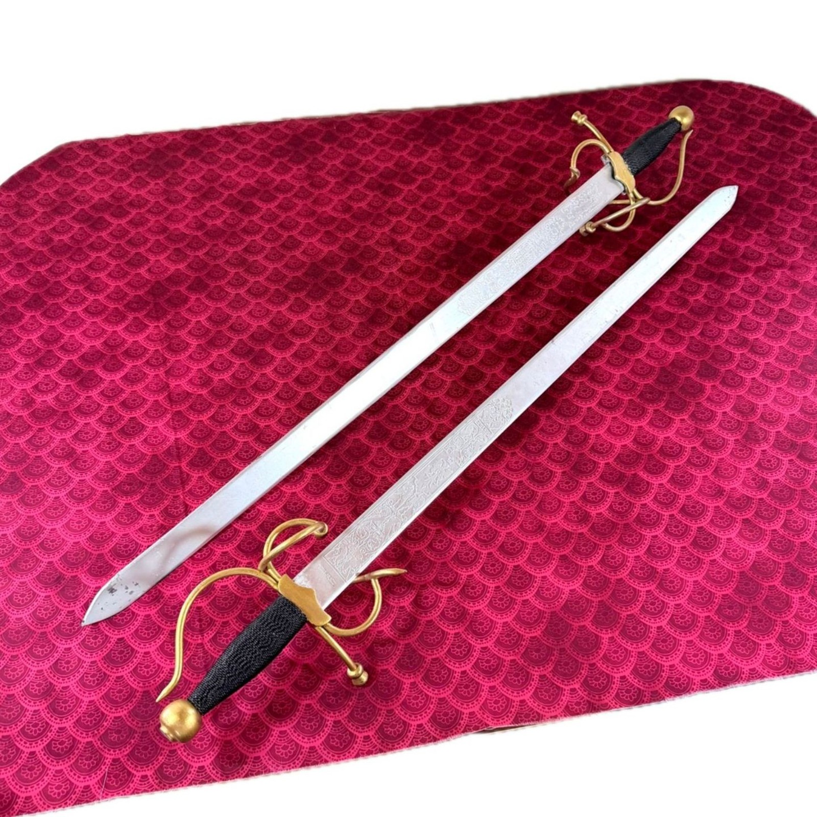 Pair Vintage Toledo Spain Rapier Swords 39