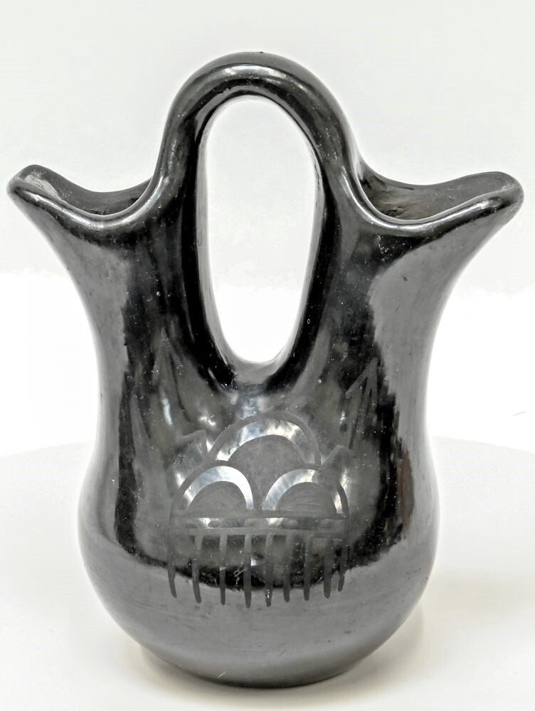 A Santa Clara Black Wedding Jar by Severa Tafoya