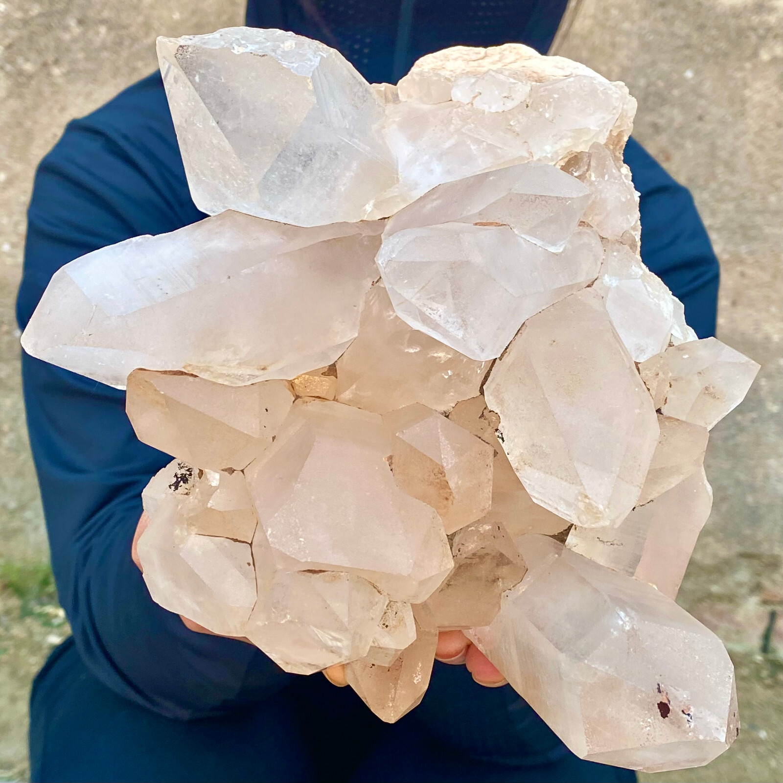 6.89LB A+++Large Natural white Crystal Himalayan quartz cluster /mineralsls