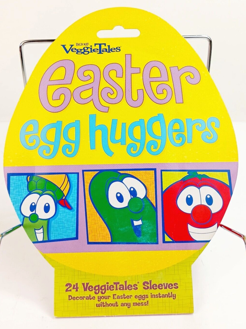 VTG VeggieTales 2007 Easter 24 Egg Decorating Art Shrink Wraps Huggers Big Idea