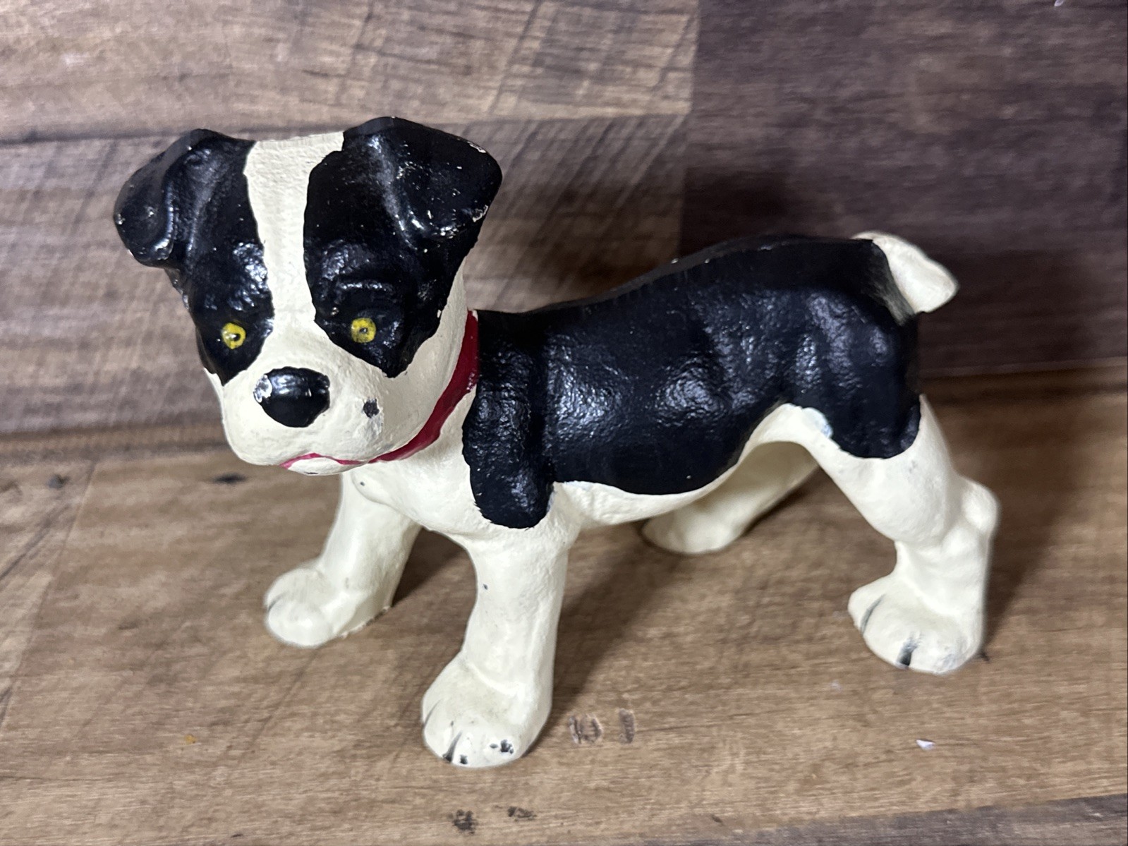 Vintage Solid Cast Iron Metal Boston Terrier Dog Figurine Paperweight