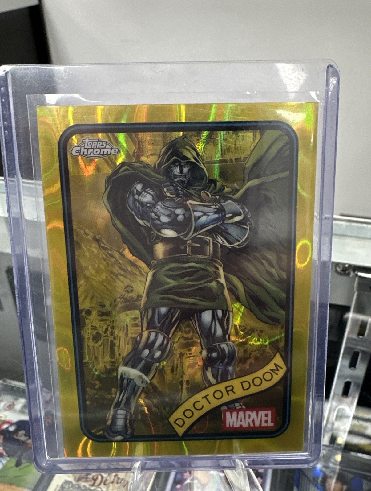 2025 Topps Chrome Marvel #148 Doctor Doom Yellow Wave Refractor