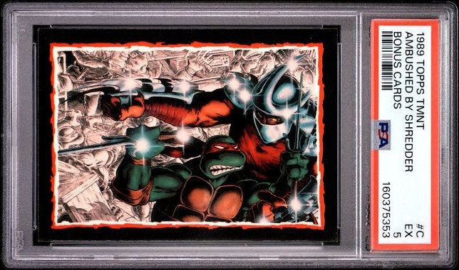 1989 Topps TMNT #C Ambushed By Shredder : Collector\'s Edition Bonus Cards PSA 5