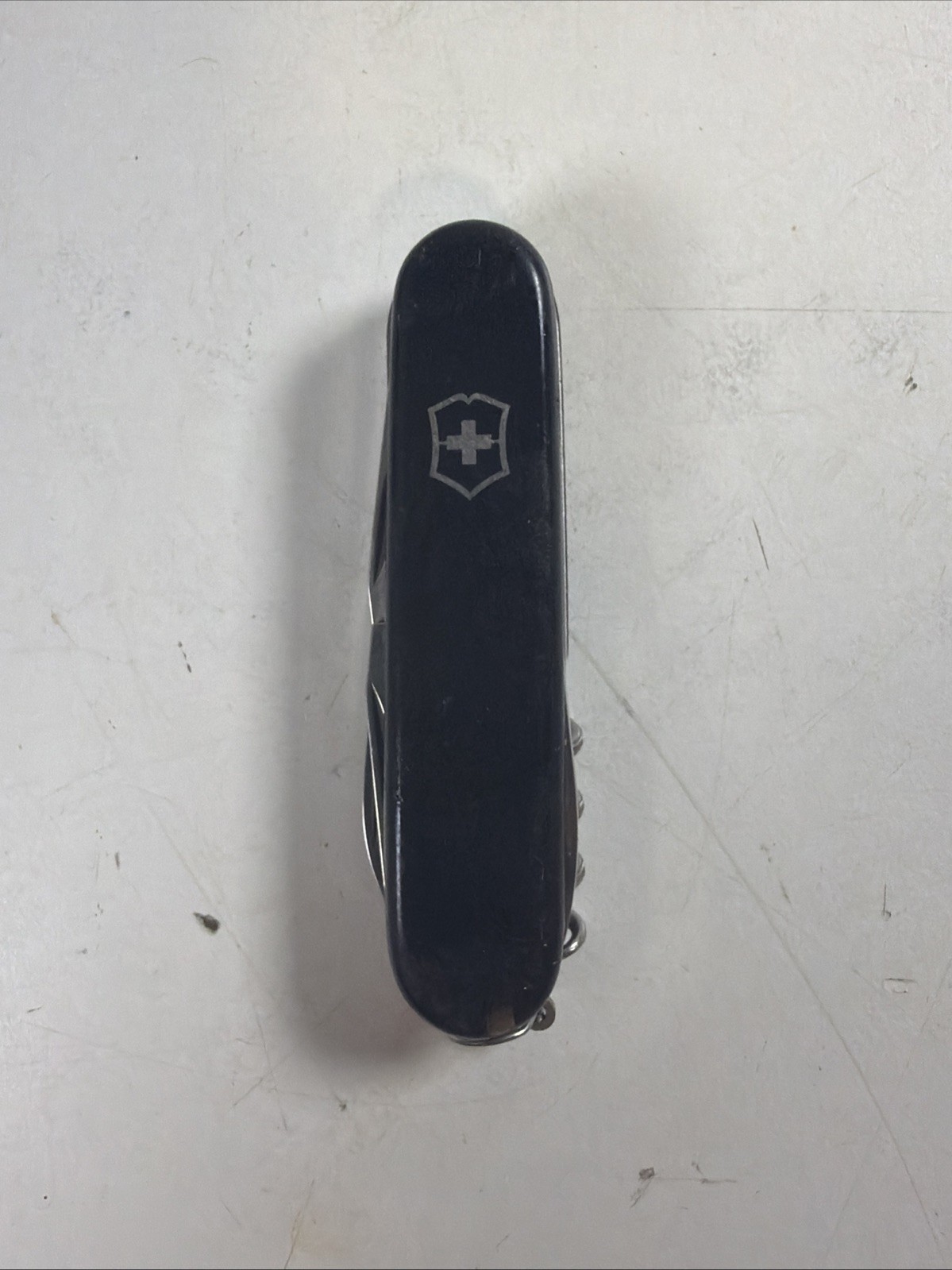 Vintage Officier Suisse Rostfrei Victorinox Swiss Army Knife , No Tweezer, Black