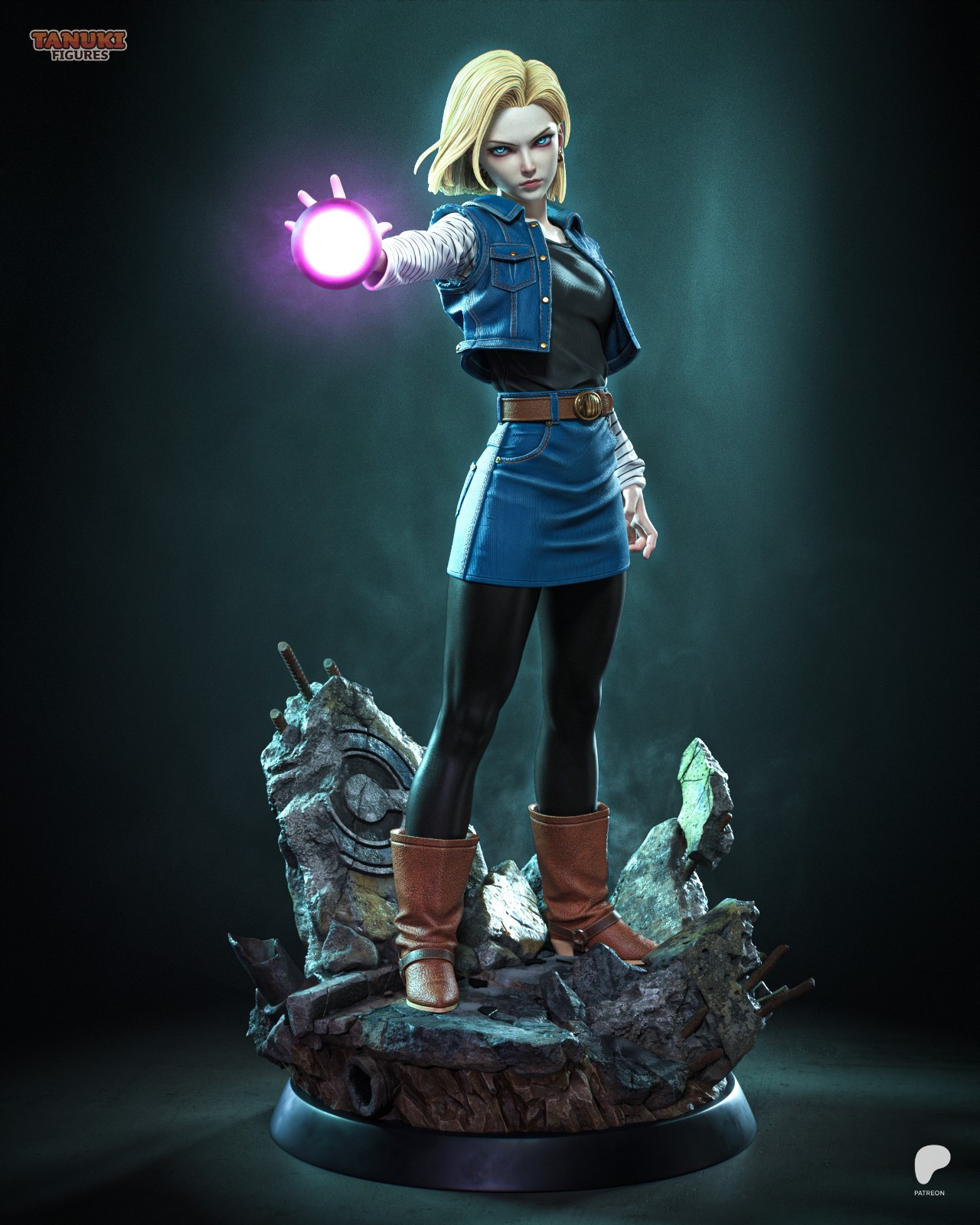 Android 18 Figurine Dragon Ball Hand Painted Model / DIY Kit 17 pcs