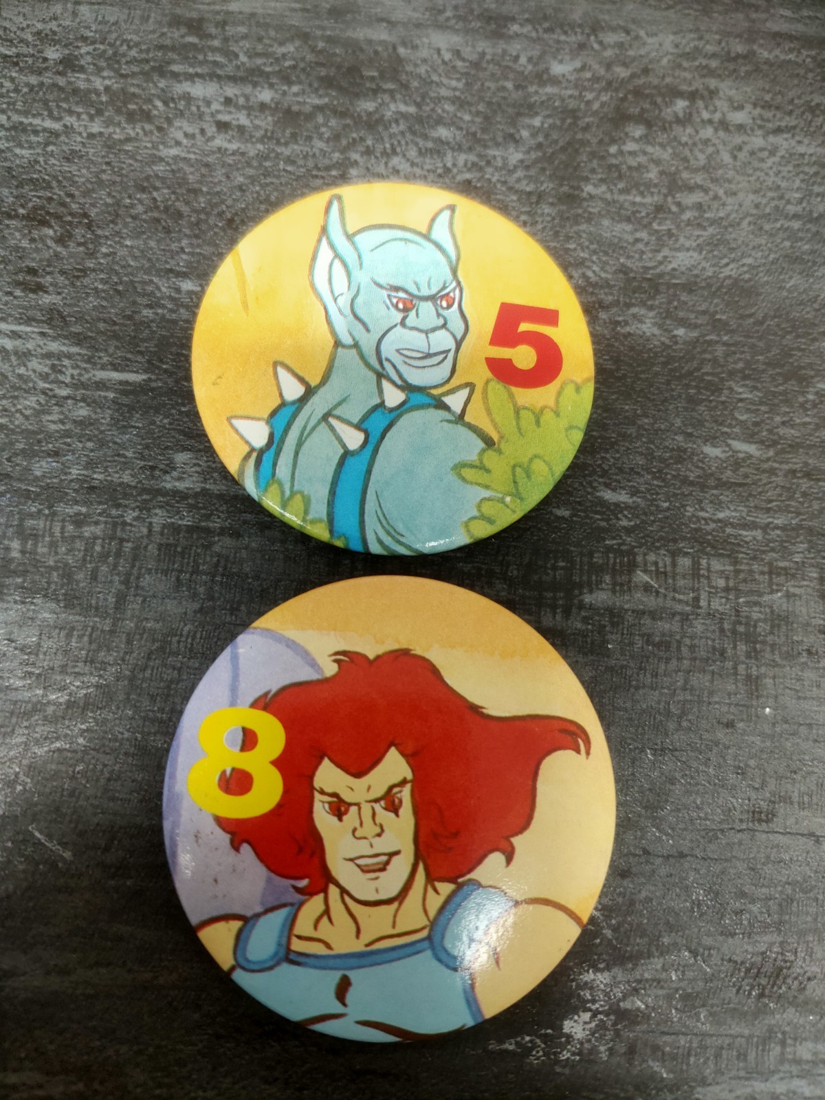 Vintage 1985 Thundercats birthday pin badges. Retro & collectable