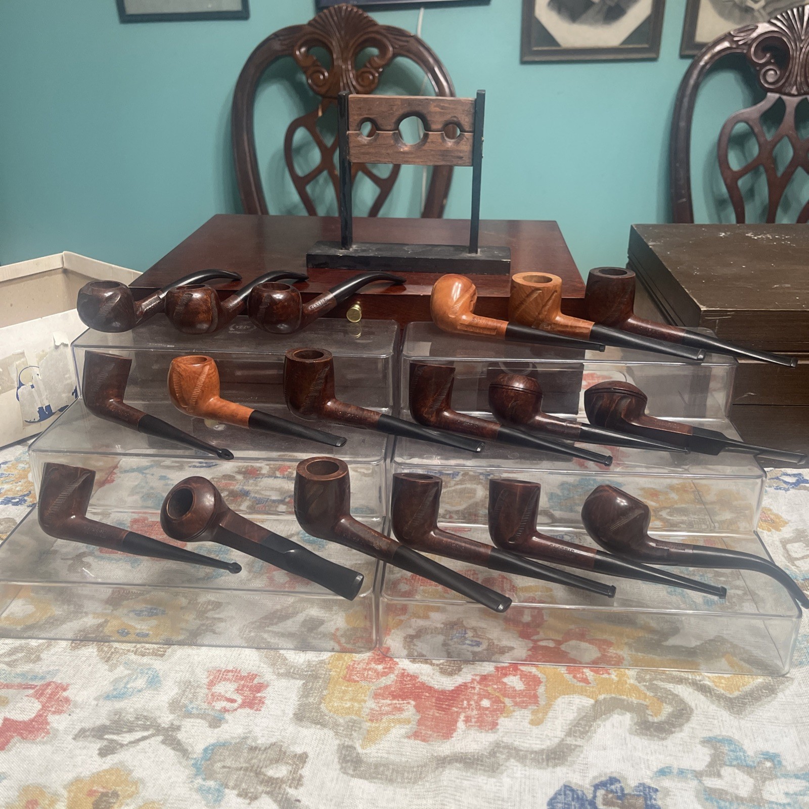 18 NOS Briar Wood Vintage Tobacco Pipe Lot Slip Fit Stem Unsmoked Beauties LQQK